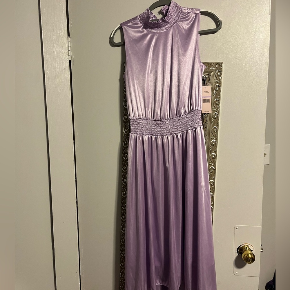 Nanette Lepore Purple Ruched Hi-Low Dress